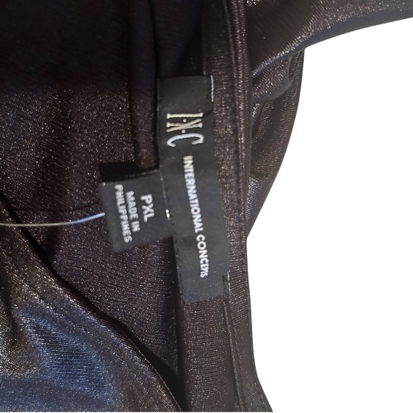 NWT International Concepts black v neck coated long sleeve blouse size XLP - Picture 9 of 10